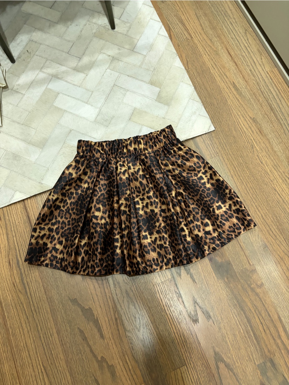 Rehab Leopard Print Elastic Waist Skirt - Brown & Black